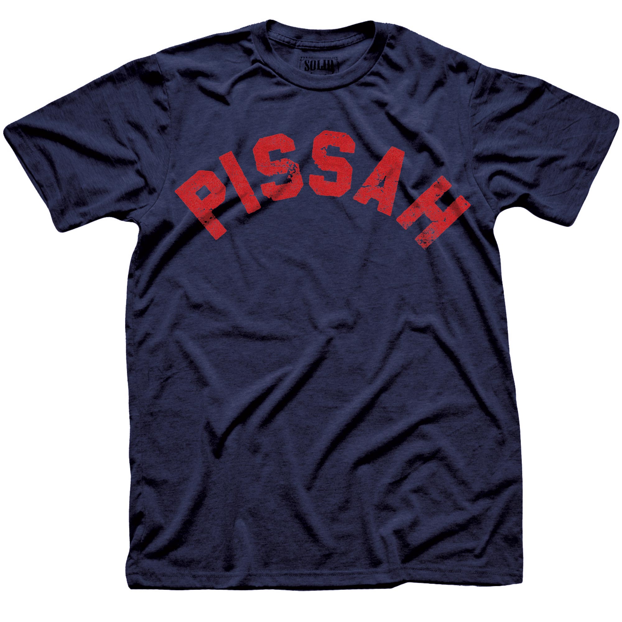 Men's Pissah Funny Graphic T-Shirt | Vintage Massachusetts Boston  Tee | Solid Threads