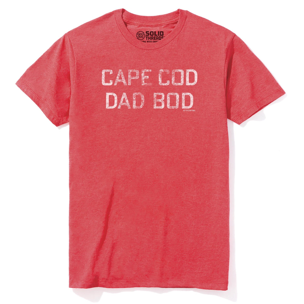 Cape Cod Dad Bod Funny Staple T-shirt in Red Heather - Front View
