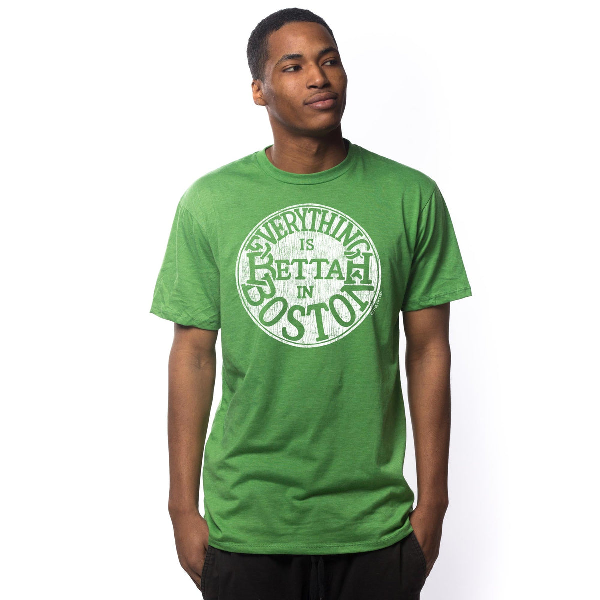 Men's Bettah In Boston Funny Graphic T-Shirt | Vintage Massachusetts Pun  Tee on Model | Solid Threads