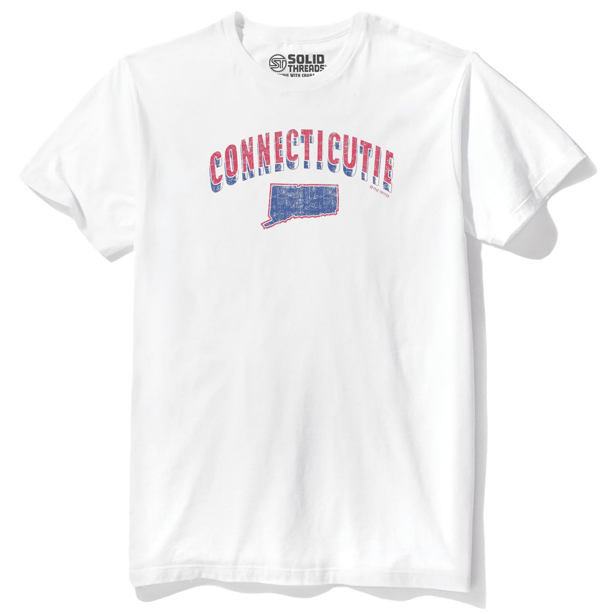 Connecticutie Funny Staple T-shirt in White - Front View