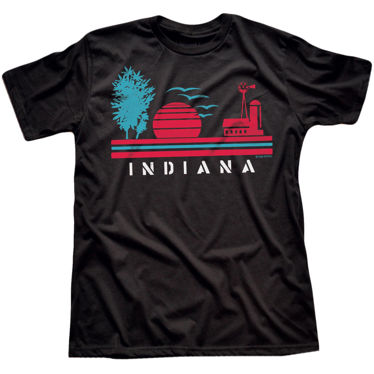 Men&#39;s Indiana-Farm Cool Graphic T-Shirt | Vintage Country Farming  Tee | Solid Threads