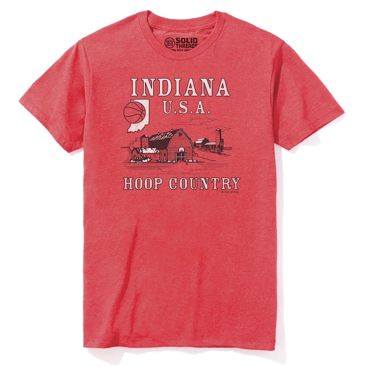 Hoop Country Cool Staple T-shirt in Red Heather - Front View