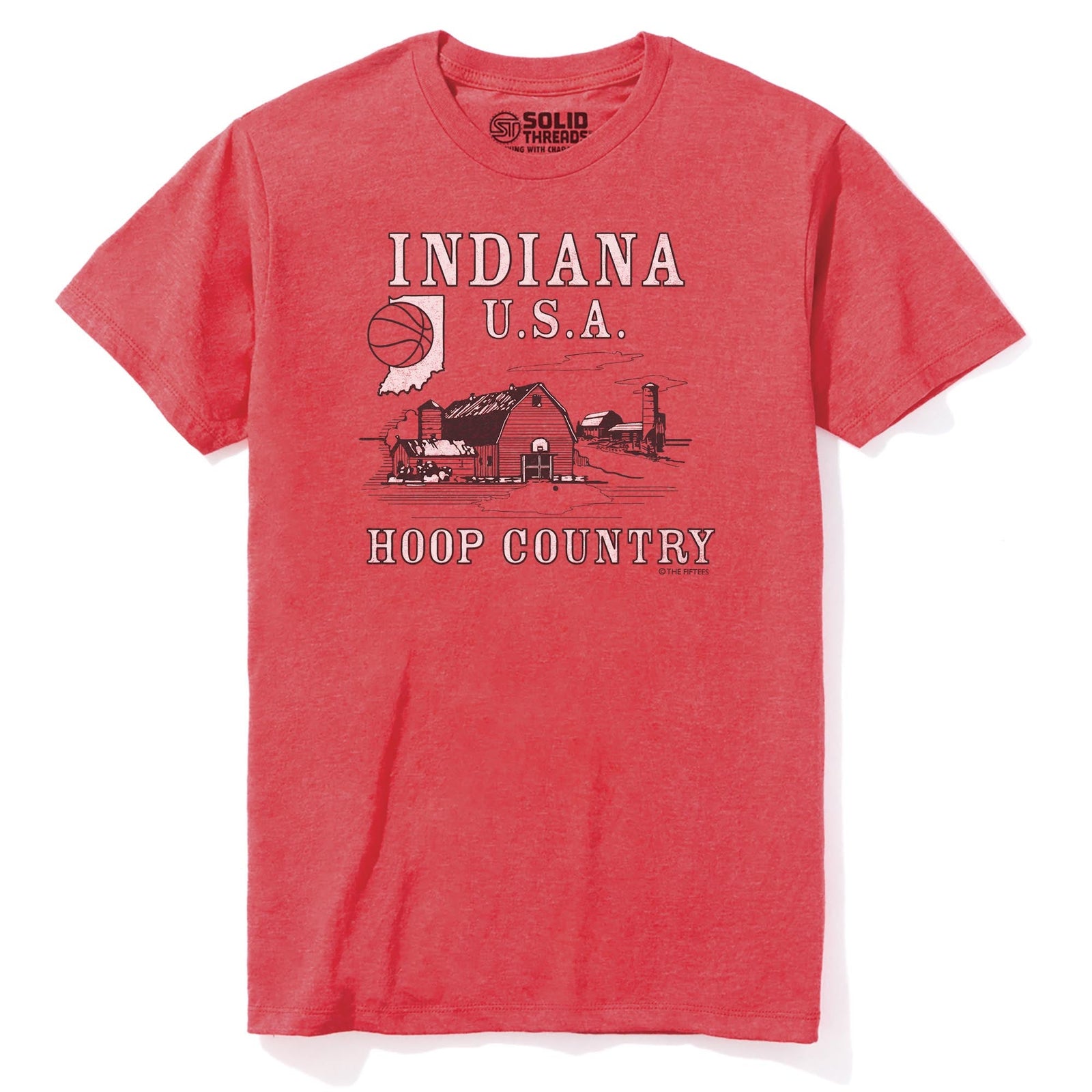 Hoop Country Cool Staple T-shirt in Red Heather - Front View