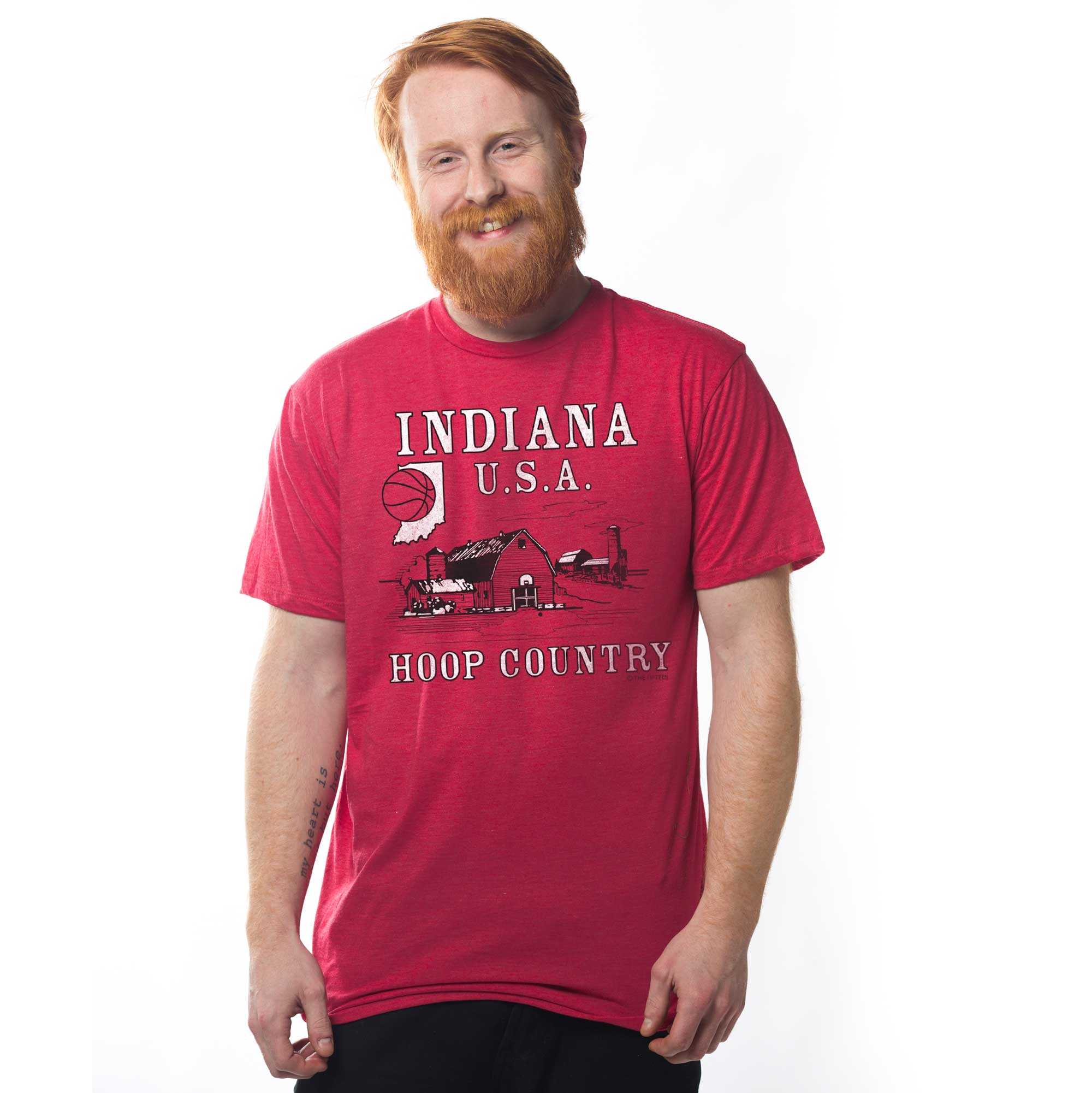 Men's Hoop Country Cool Graphic T-Shirt | Vintage Indiana Basketball  Tee | Solid Threads