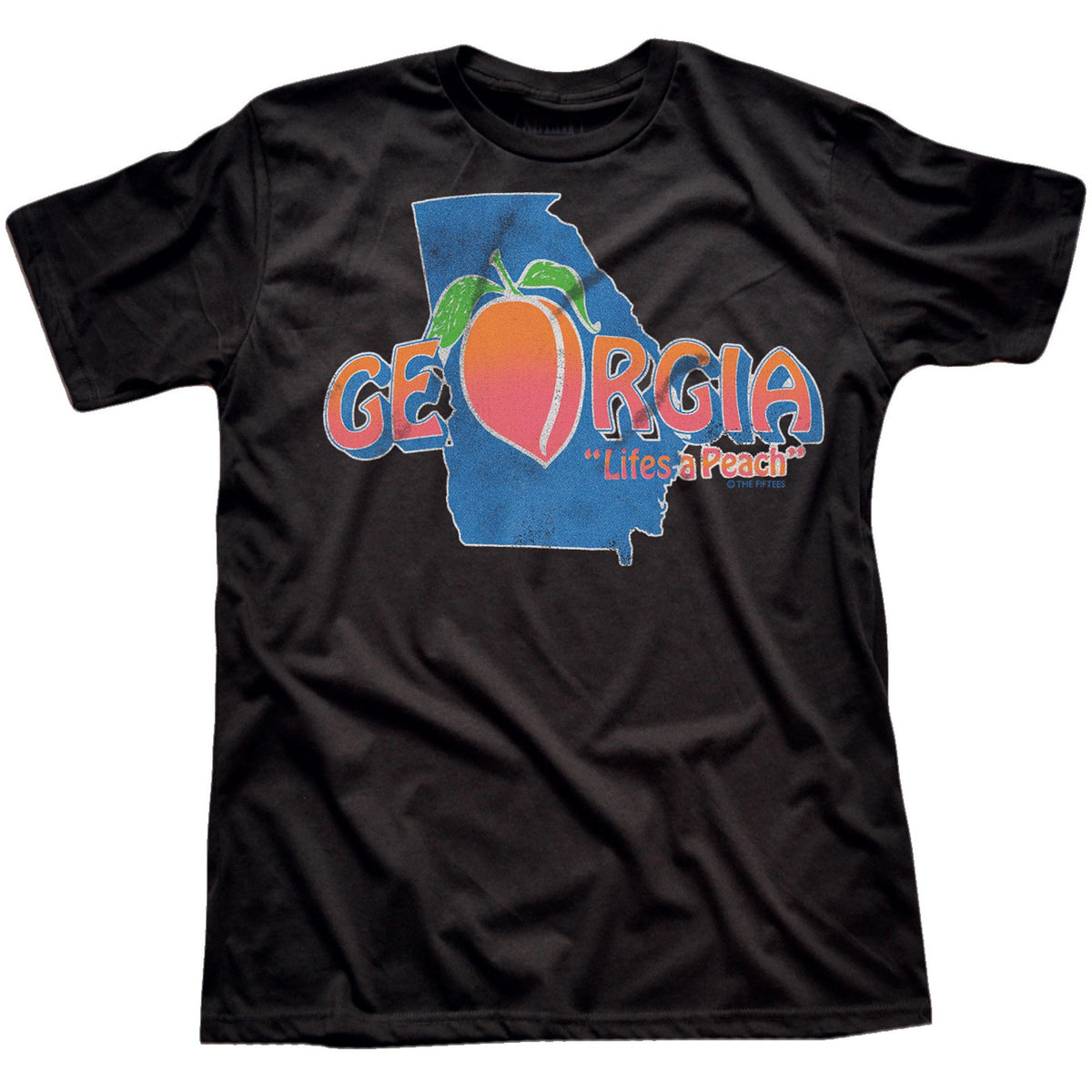 Men&#39;s Life&#39;s A Peach Funny Graphic T-Shirt | Vintage Georgia Fruit  Tee | Solid Threads