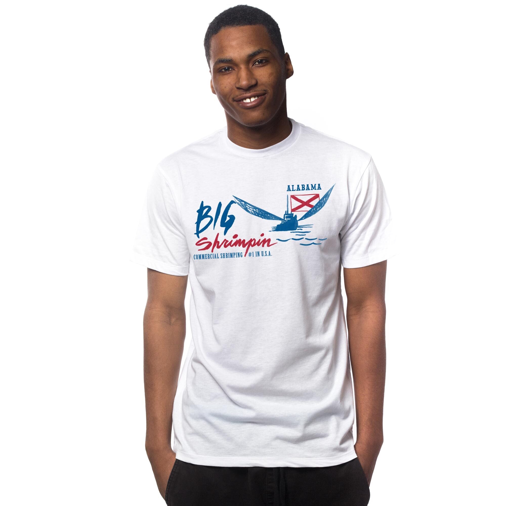 Big Shrimpin' Cool Graphic T-Shirt Vintage AL CommercialFishing