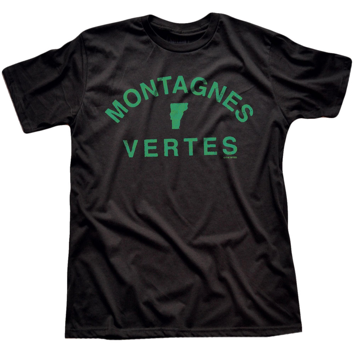 Men&#39;s Montagnes Vertes Cool Graphic T-Shirt | Vintage Vt Green Mountain Tee | Solid Threads