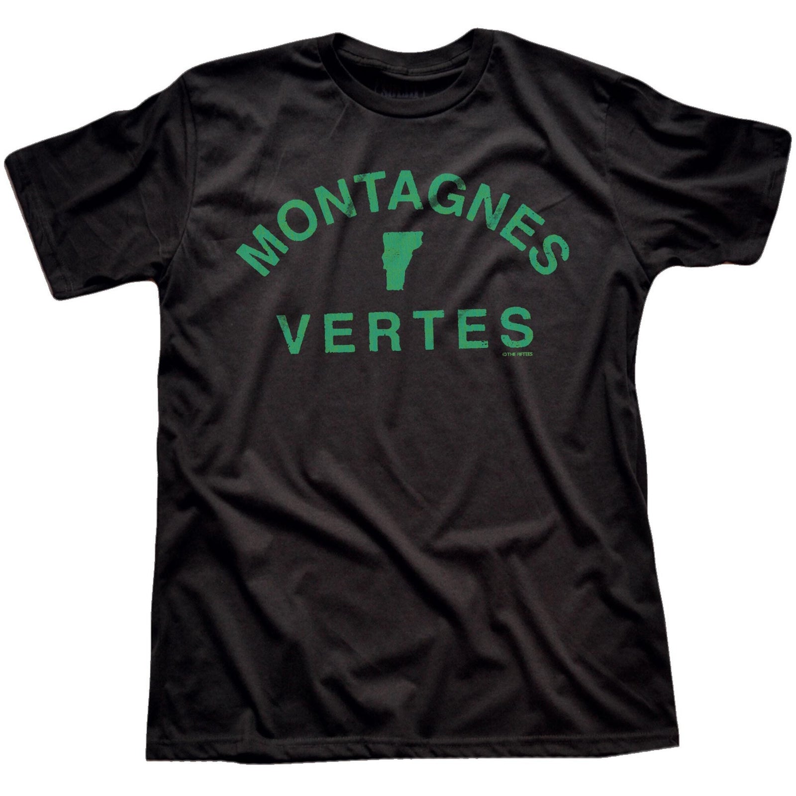 Men's Montagnes Vertes Cool Graphic T-Shirt | Vintage Vt Green Mountain Tee | Solid Threads