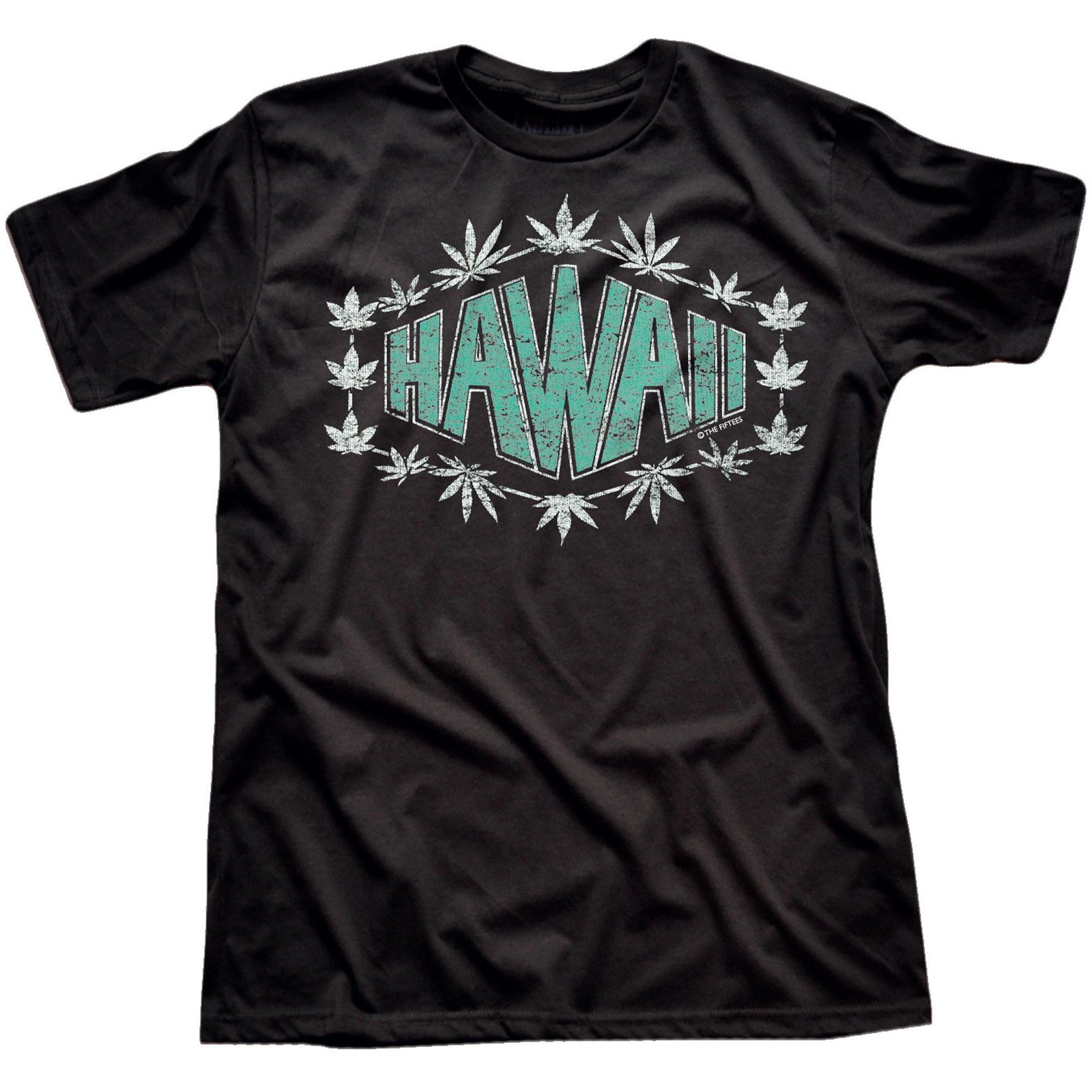 Men's Hawaii Cannabis Cool Graphic T-Shirt | Vintage Hi Weed Tee | Solid Threads