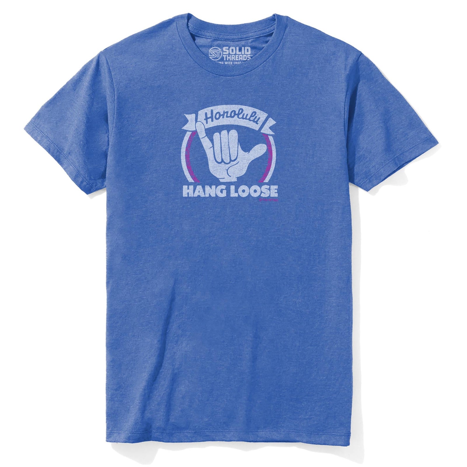 Hang Loose Cool Staple T-shirt in Royal Heather - Front View