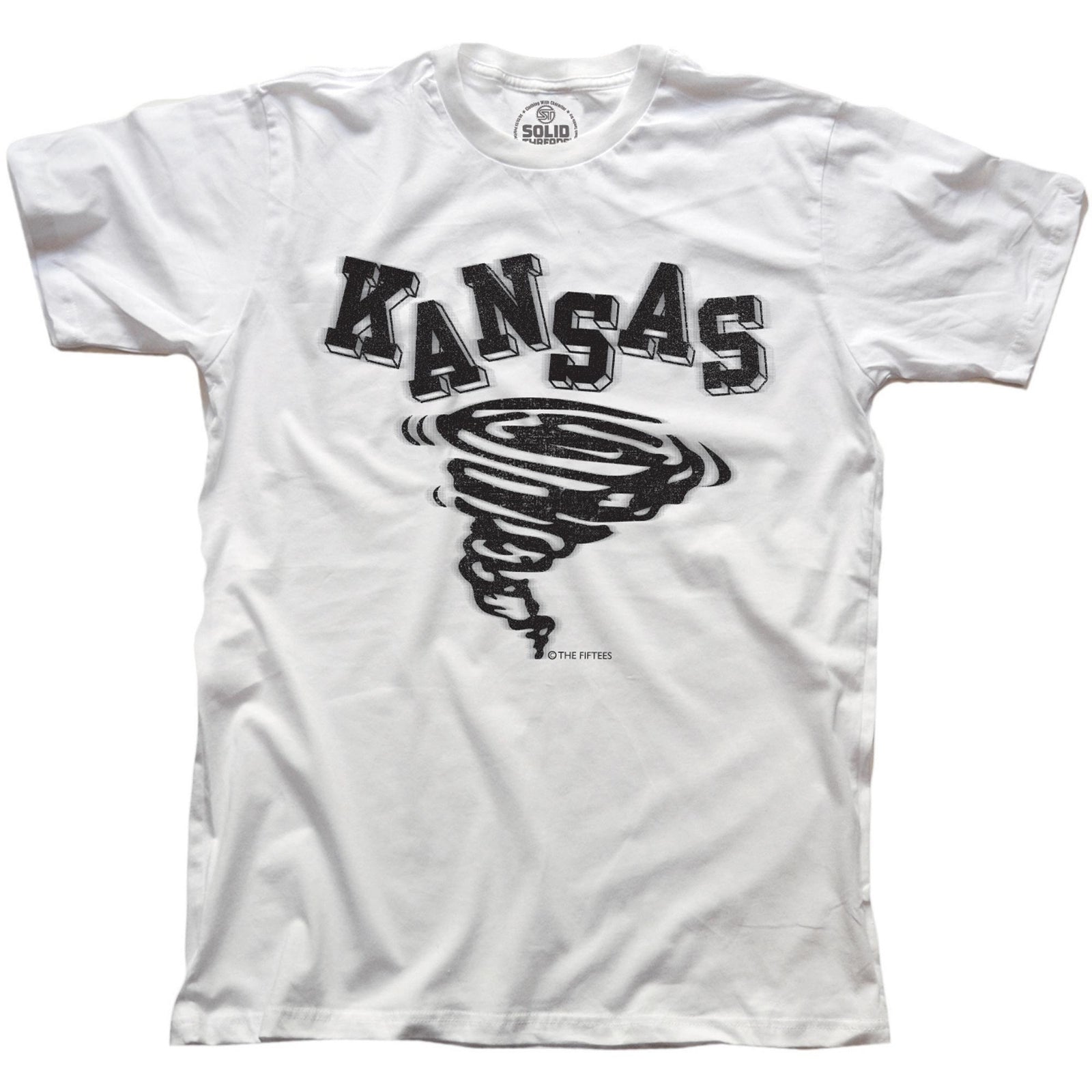 Men's Kansas Tornado Cool Graphic T-Shirt | Vintage Ks Storm Tee | Solid Threads