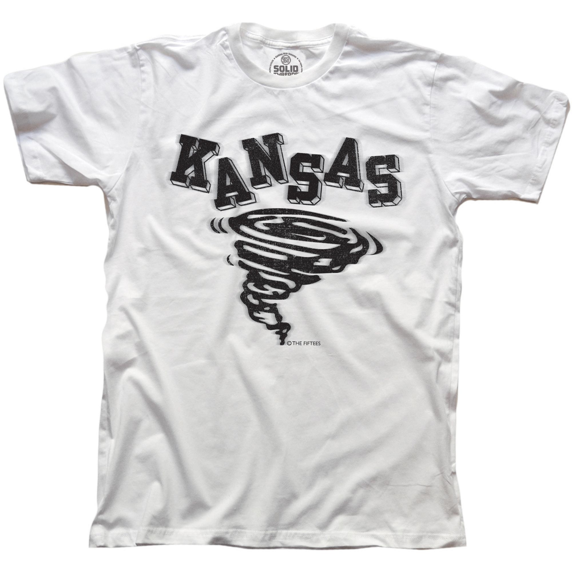 Men's Kansas Tornado Cool Graphic T-Shirt | Vintage Ks Storm Tee | Solid Threads