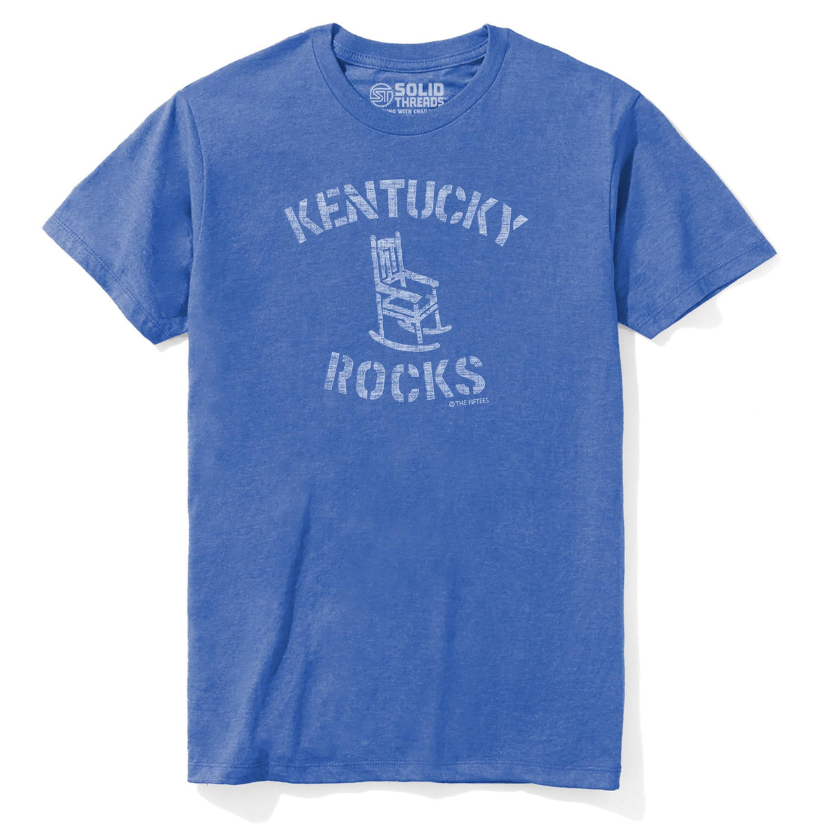Kentucky Rocks Funny Staple T-shirt in Royal Heather - Front View