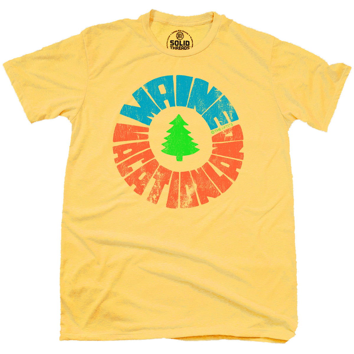 Men&#39;s Vacation Land Cool Graphic T-Shirt | Vintage Maine Leisure Tee | Solid Threads