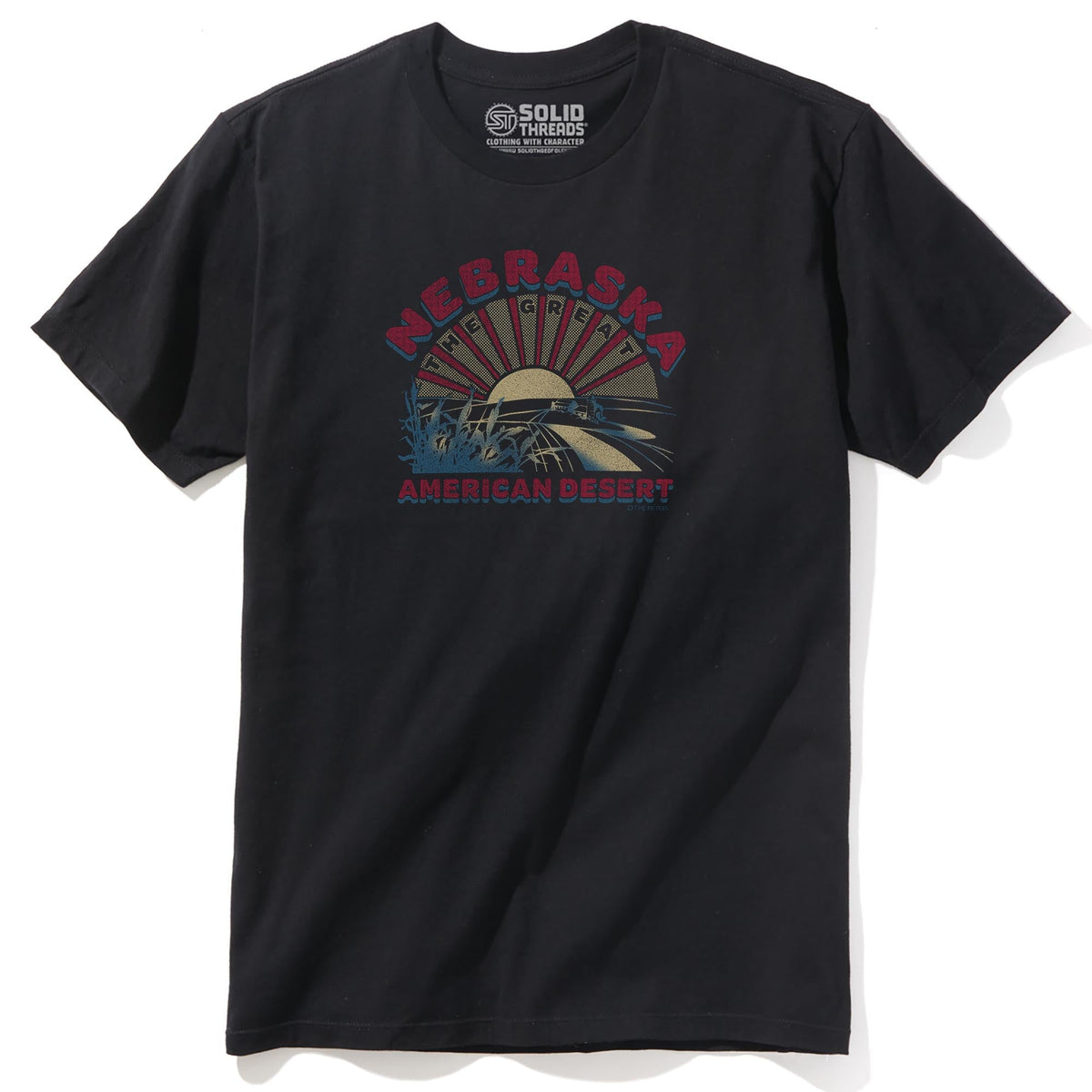 American Desert Cool Staple T-shirt in Black - Front View
