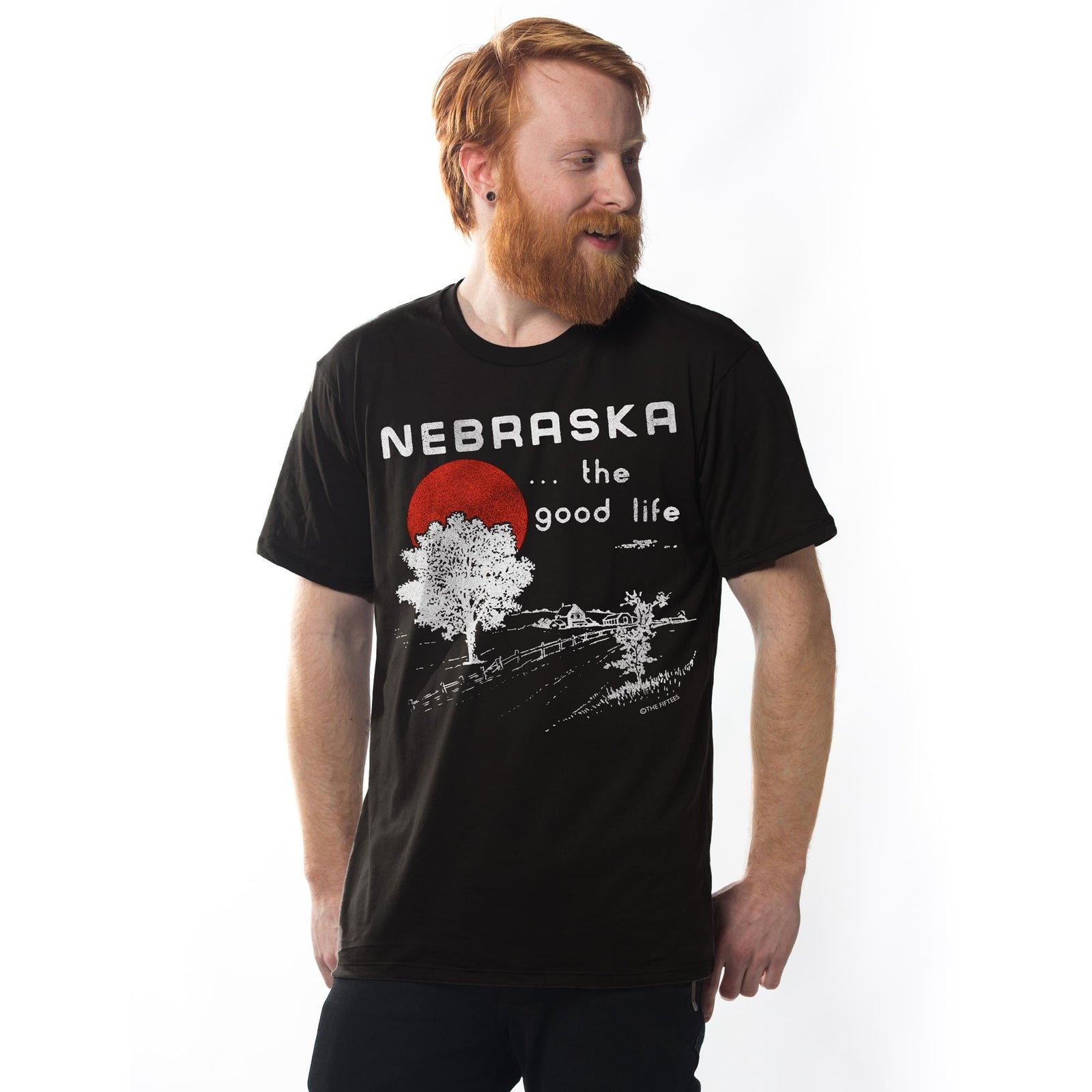 Men's Nebraska Good Life Cool Graphic T-Shirt | Vintage Ne Fields  Tee | Solid Threads