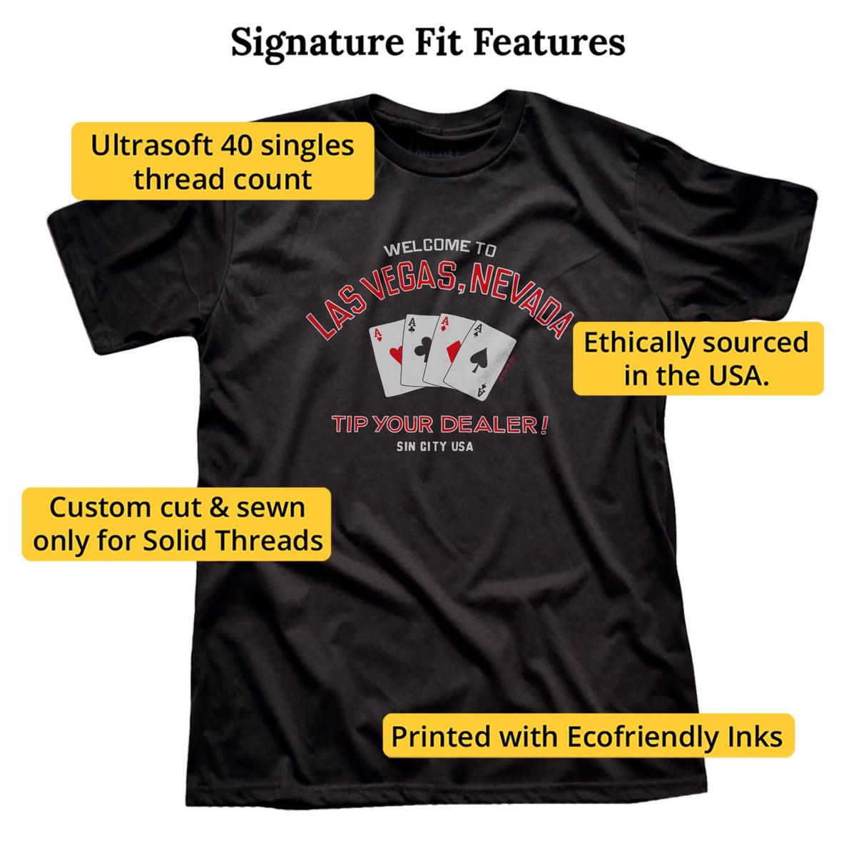 Tip Your Dealer Cool Signature T-shirt in Black - Fit Attributes