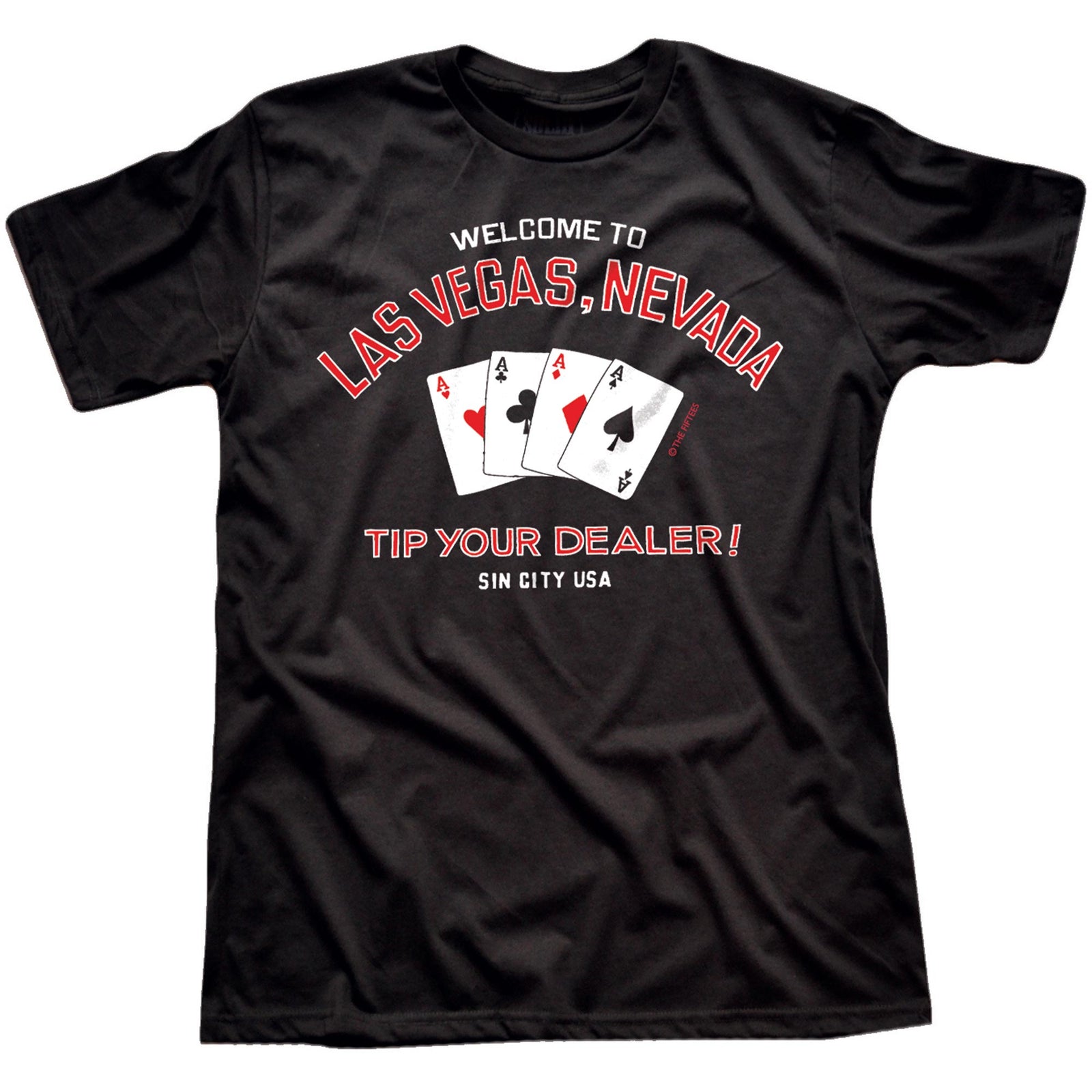 Men's Tip Your Dealer Cool Graphic T-Shirt | Vintage Nevada Las Vegas  Tee | Solid Threads