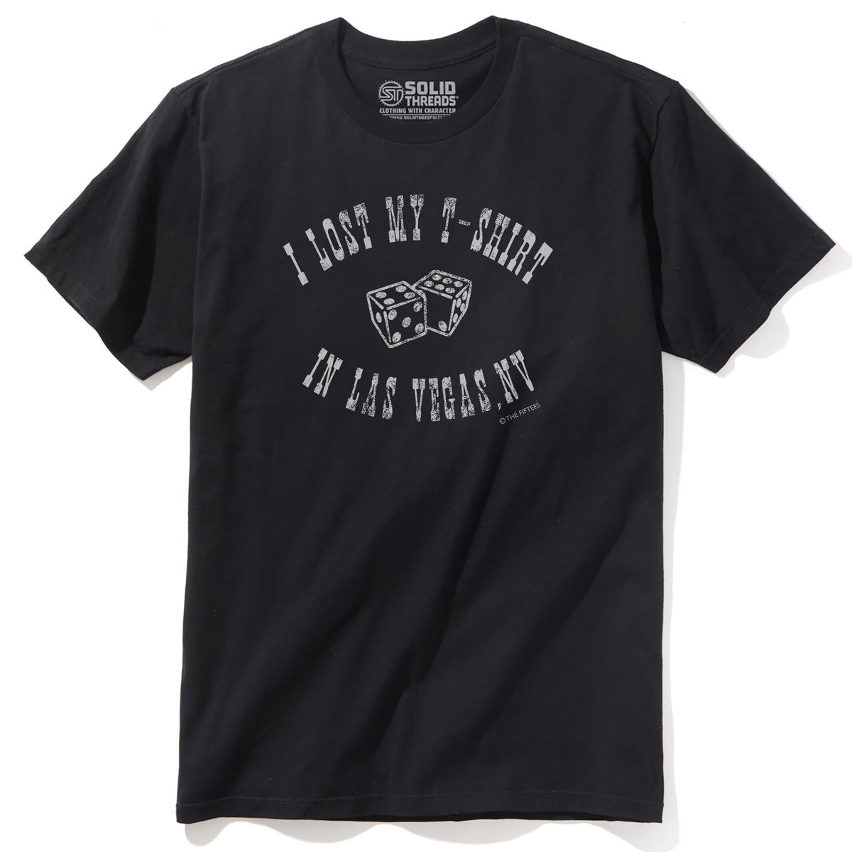 Lost In Las Vegas Funny Staple T-shirt in Black - Front View