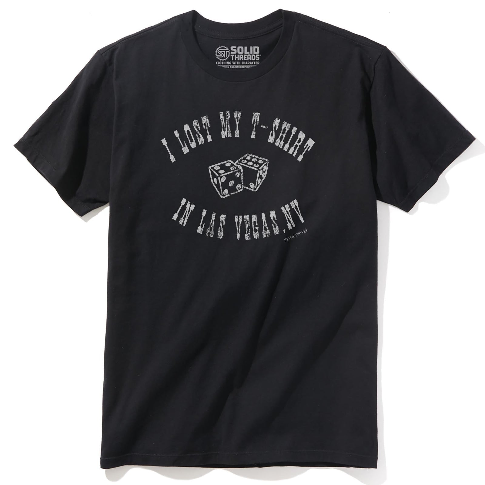 Lost In Las Vegas Funny Staple T-shirt in Black - Front View