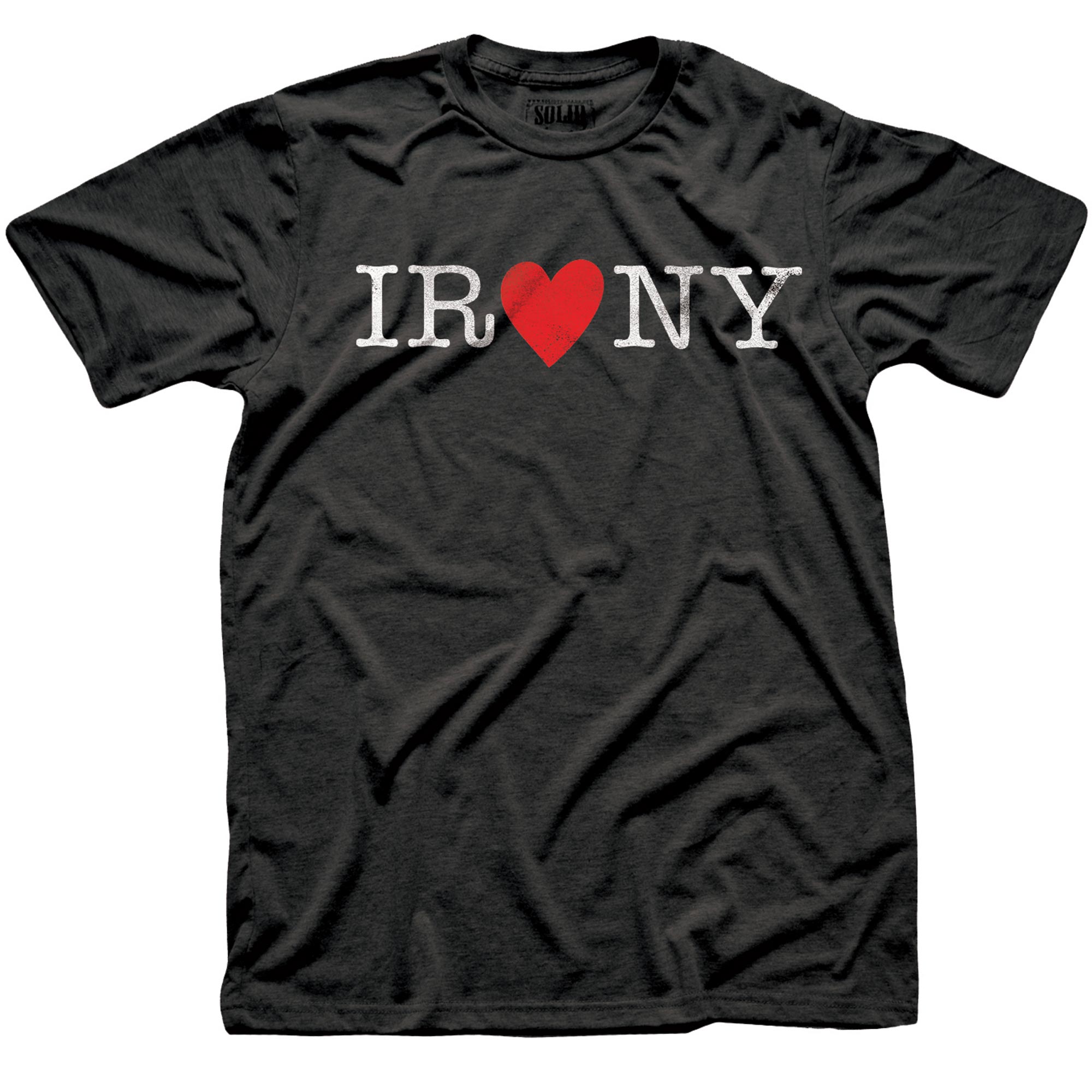 Men's Nyc-Irony Funny Graphic T-Shirt | Vintage New York City  Tee | Solid Threads