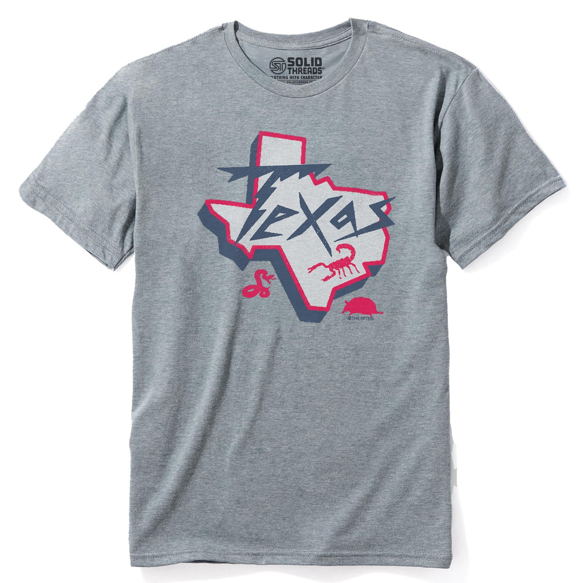 Texas Critters Funny Staple T-shirt in Ash Heather - Front View
