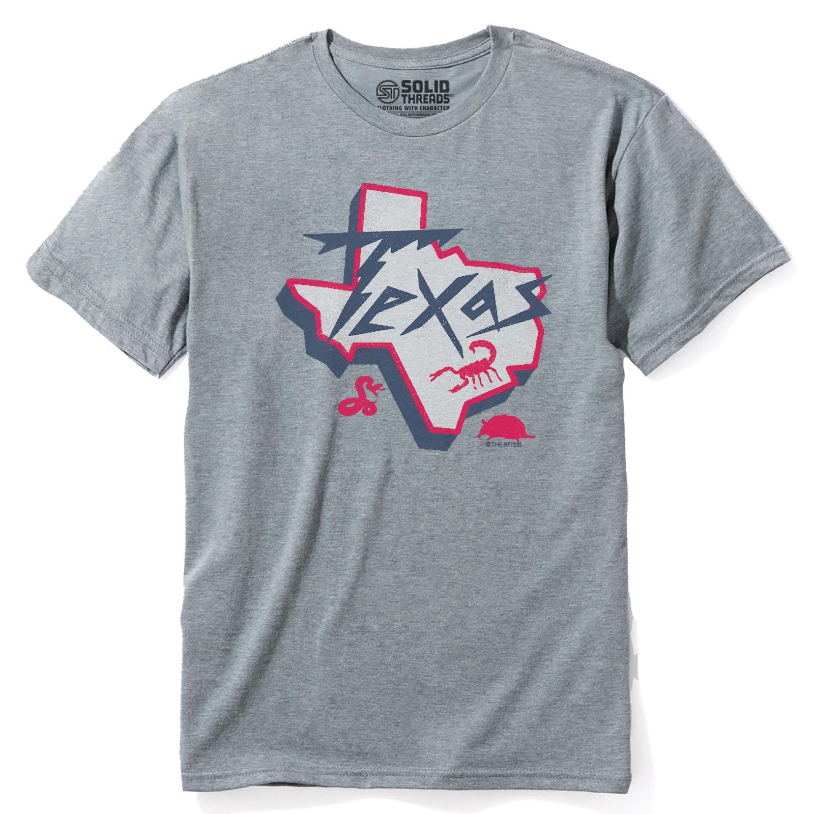 Texas Critters Funny Staple T-shirt in Ash Heather - Front View