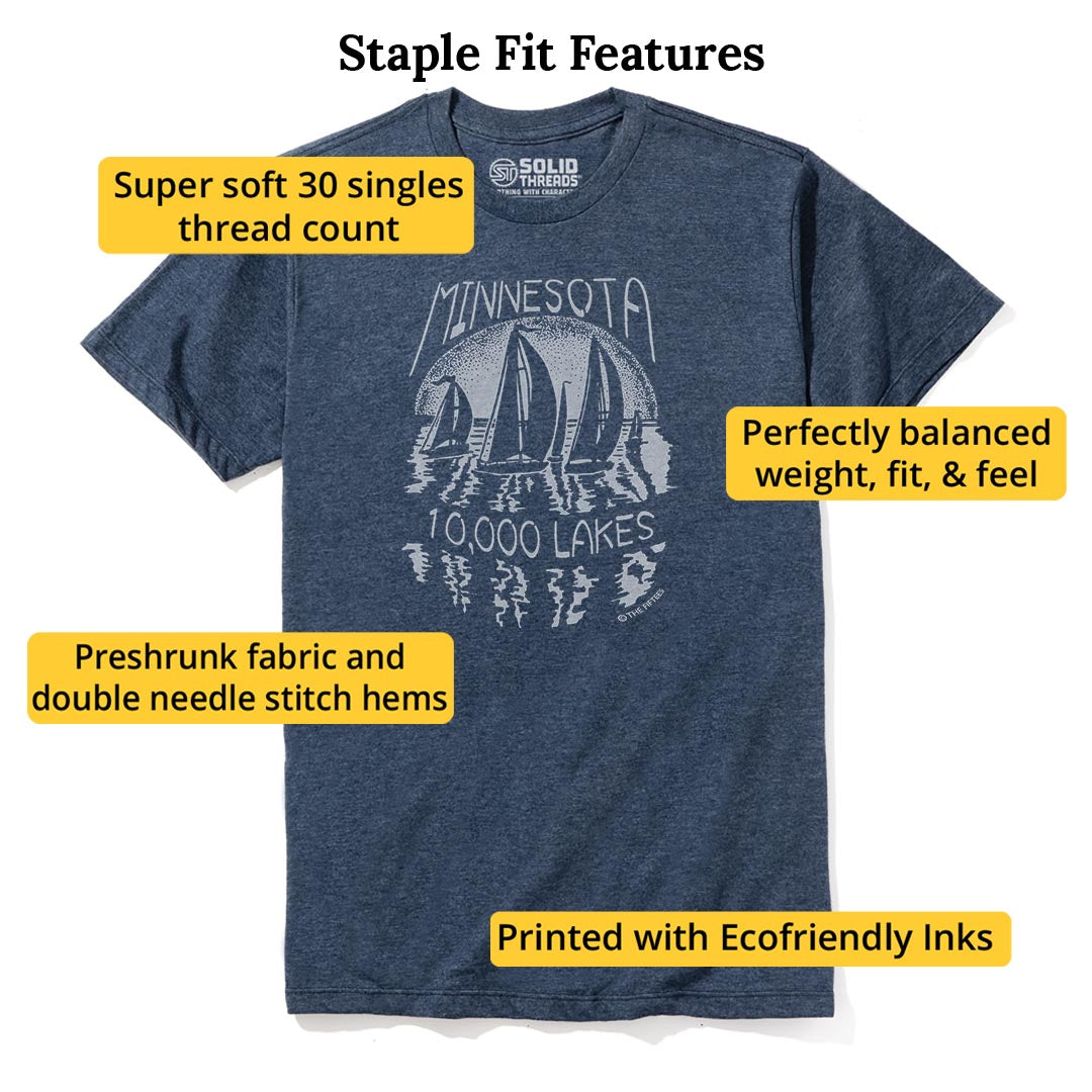 10k Lakes Cool Staple T-shirt in Navy Heather - Fit Attributes