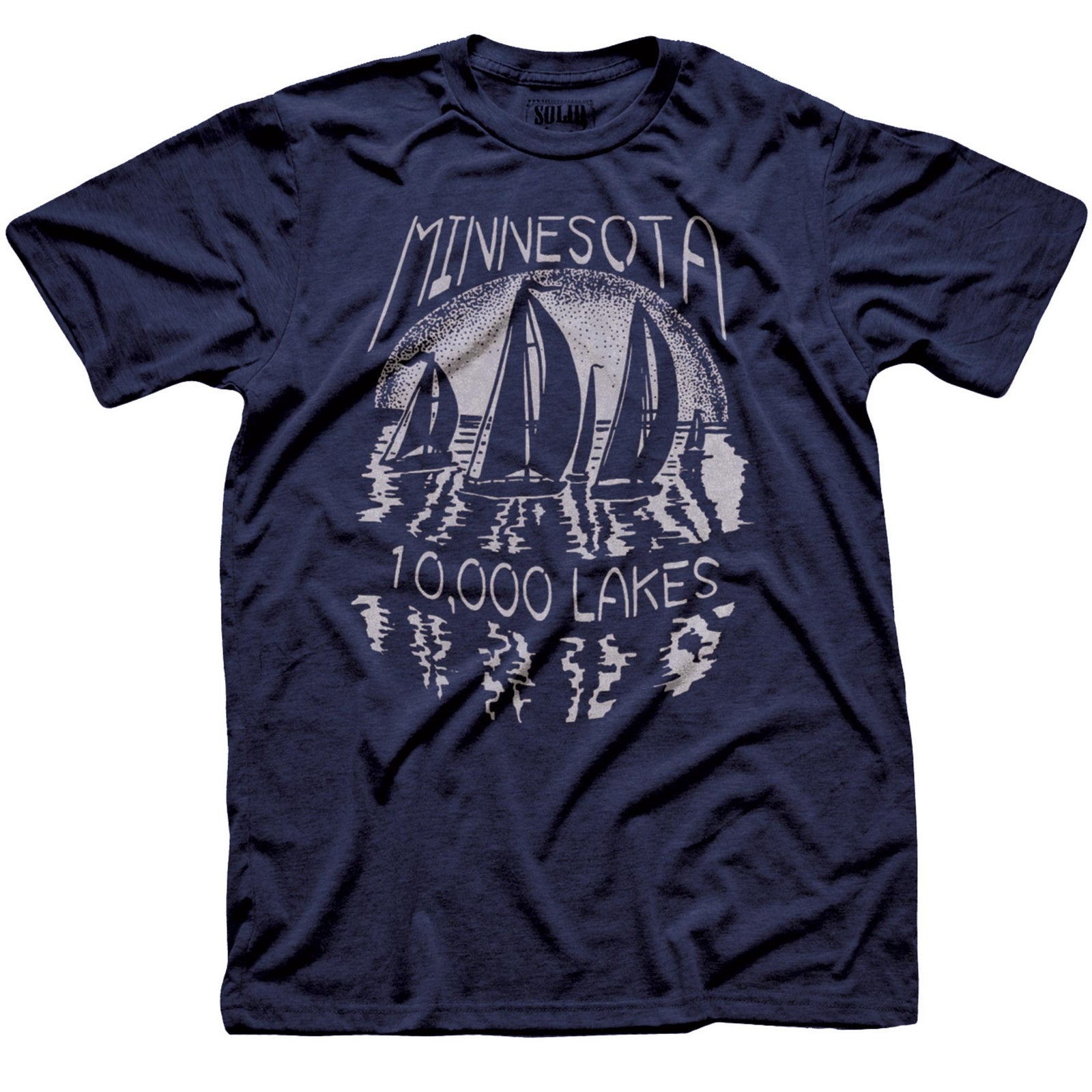Men's 10K Lakes Cool  Graphic T-Shirt | Vintage Minnesota Nature  Tee | Solid Threads