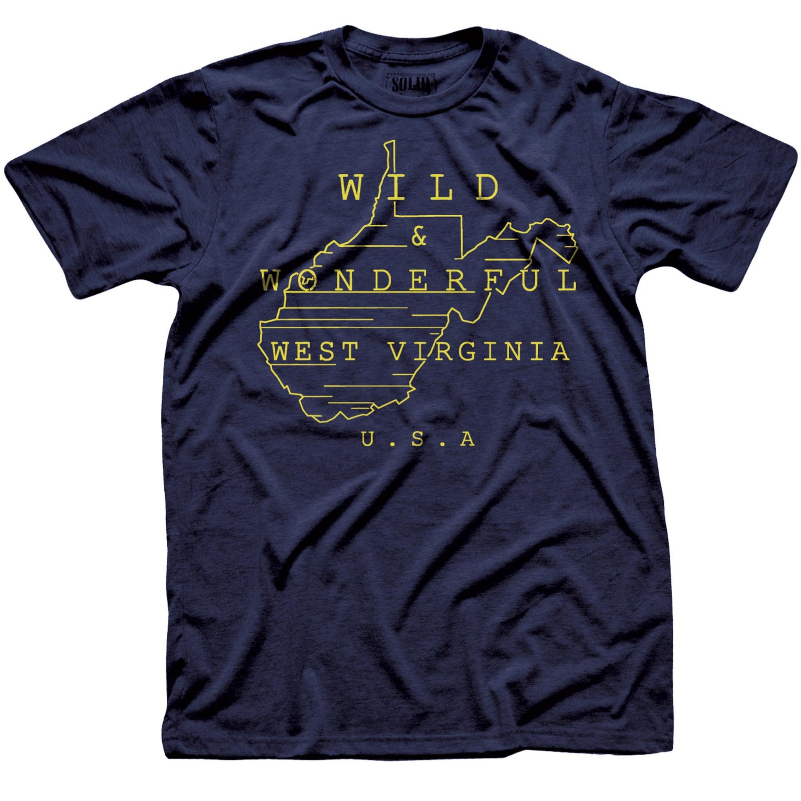 Men's Wild And Wonderful Cool Graphic T-Shirt | Vintage West Virginia Outlaws  Tee | Solid Threads