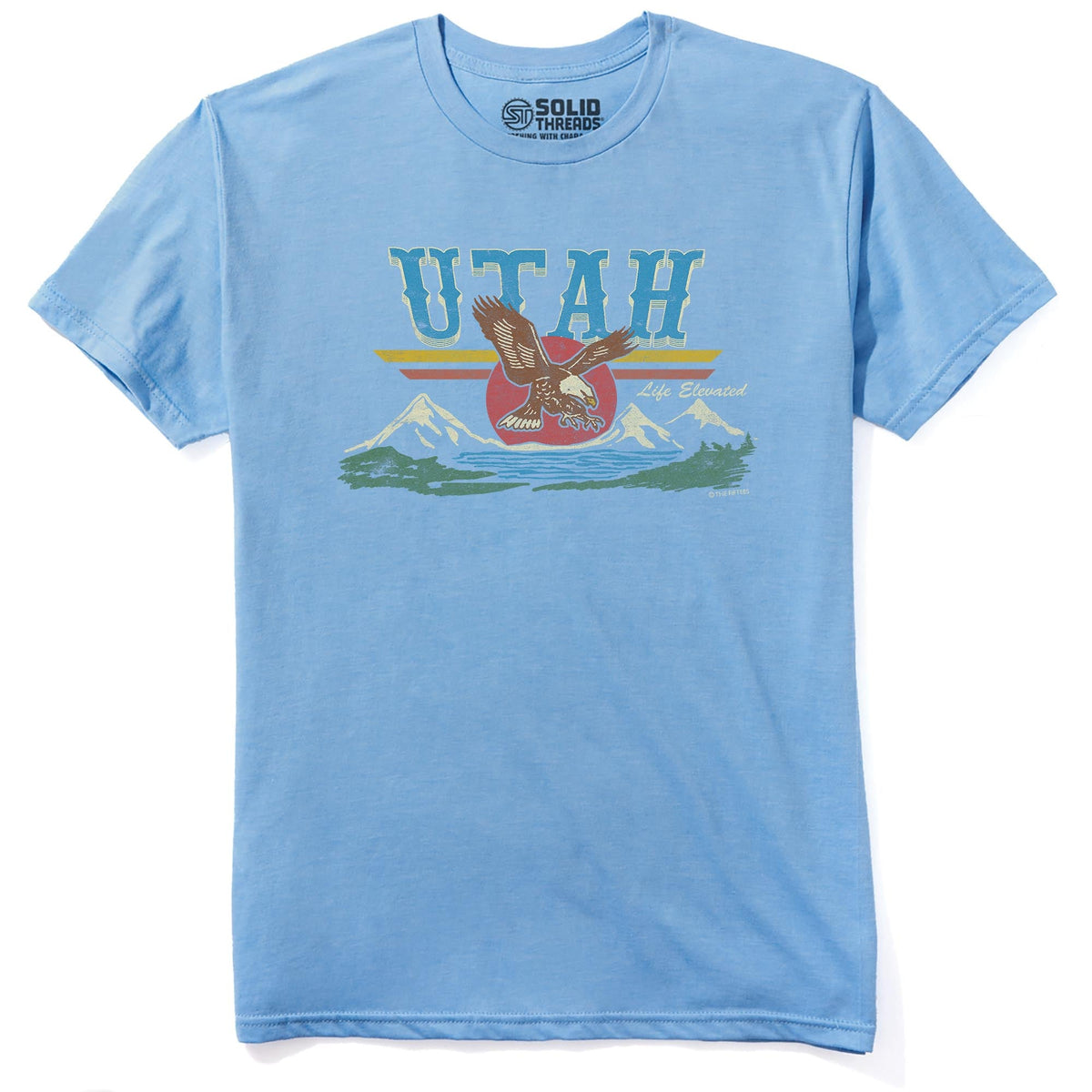 Life Elevated Cool Staple T-shirt in Light Blue Heather - Front View