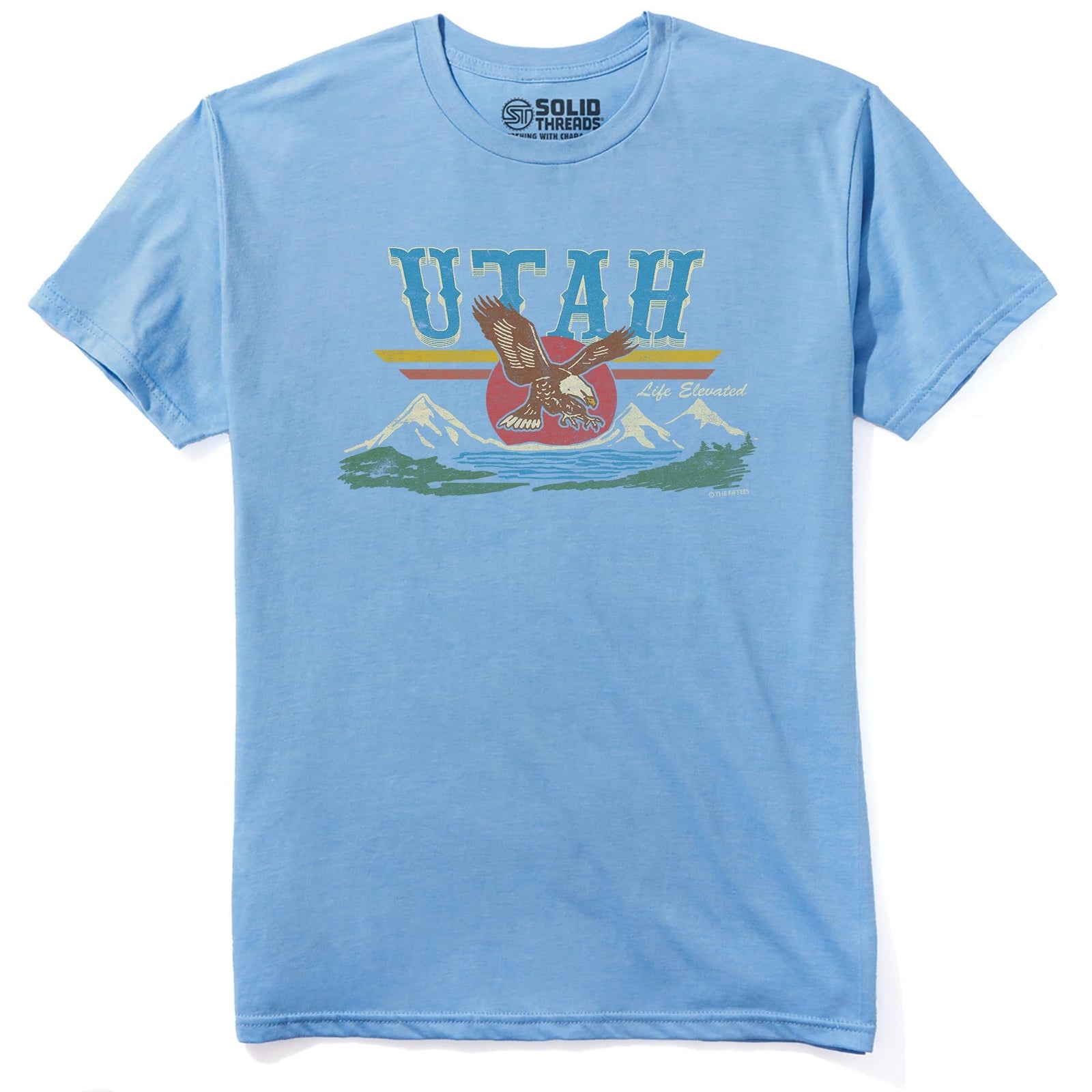 Life Elevated Cool Staple T-shirt in Light Blue Heather - Front View