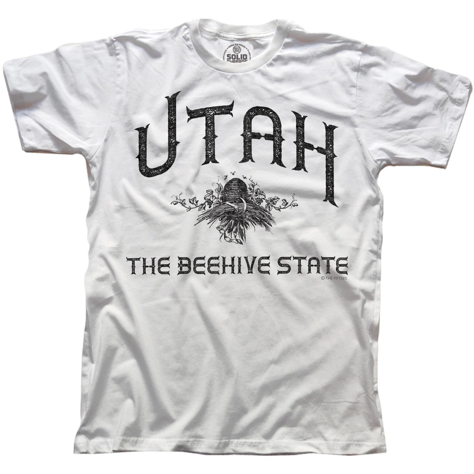 Men's The Honeybee State Cool Graphic T-Shirt | Vintage Utah Bees  Tee | Solid Threads