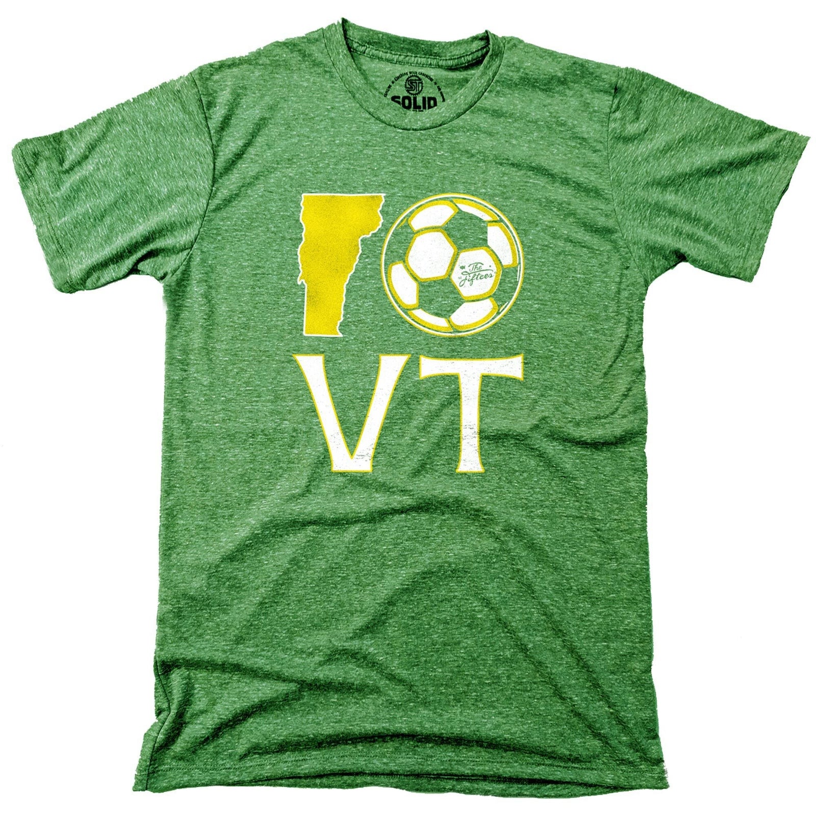 Men's Vermont-Soccer Cool Graphic T-Shirt | Vintage VT Sports  Tee | Solid Threads