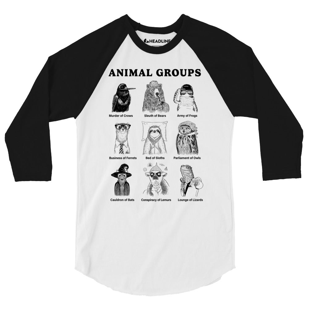 Animal Groups Funny Graphic Long Sleeve T-Shirt | Cool Pun Names Tee | Solid Threads