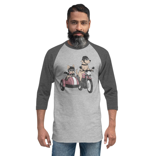 Bred To Be Wild Vintage Graphic Baseball T-Shirt | Funny Dogs