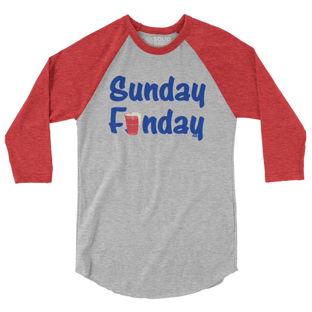 Unisex Sunday Funday 3/4 Sleeve Baseball Tee