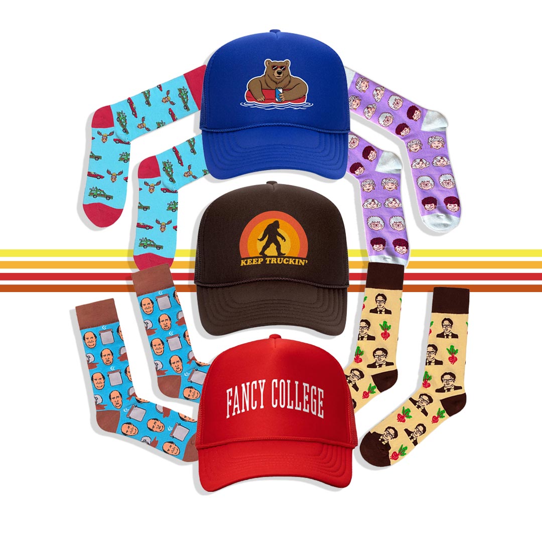 Cool Graphic Hats & Funny Woven Socks