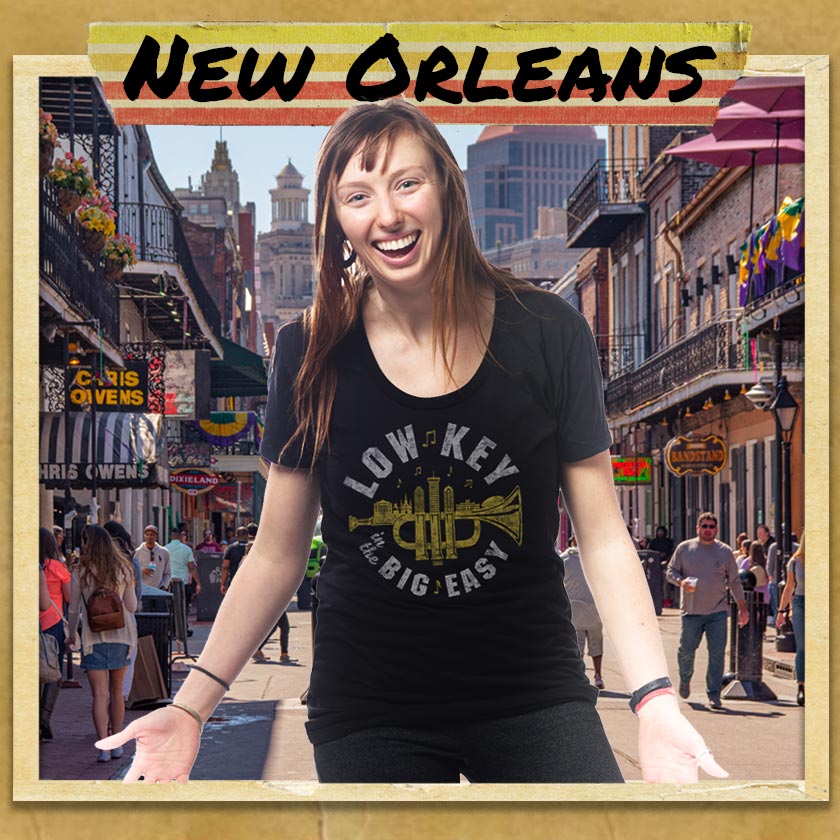 Classic Retro Vintage New Orleans Louisiana V-Neck Womens T-Shirt - TeeHex