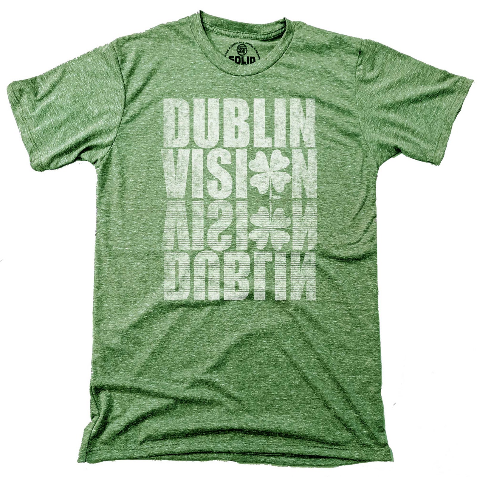 Men's Dublin Vision Cool Graphic T-Shirt | Vintage St Paddys Day Drinking Tee | Solid Threads