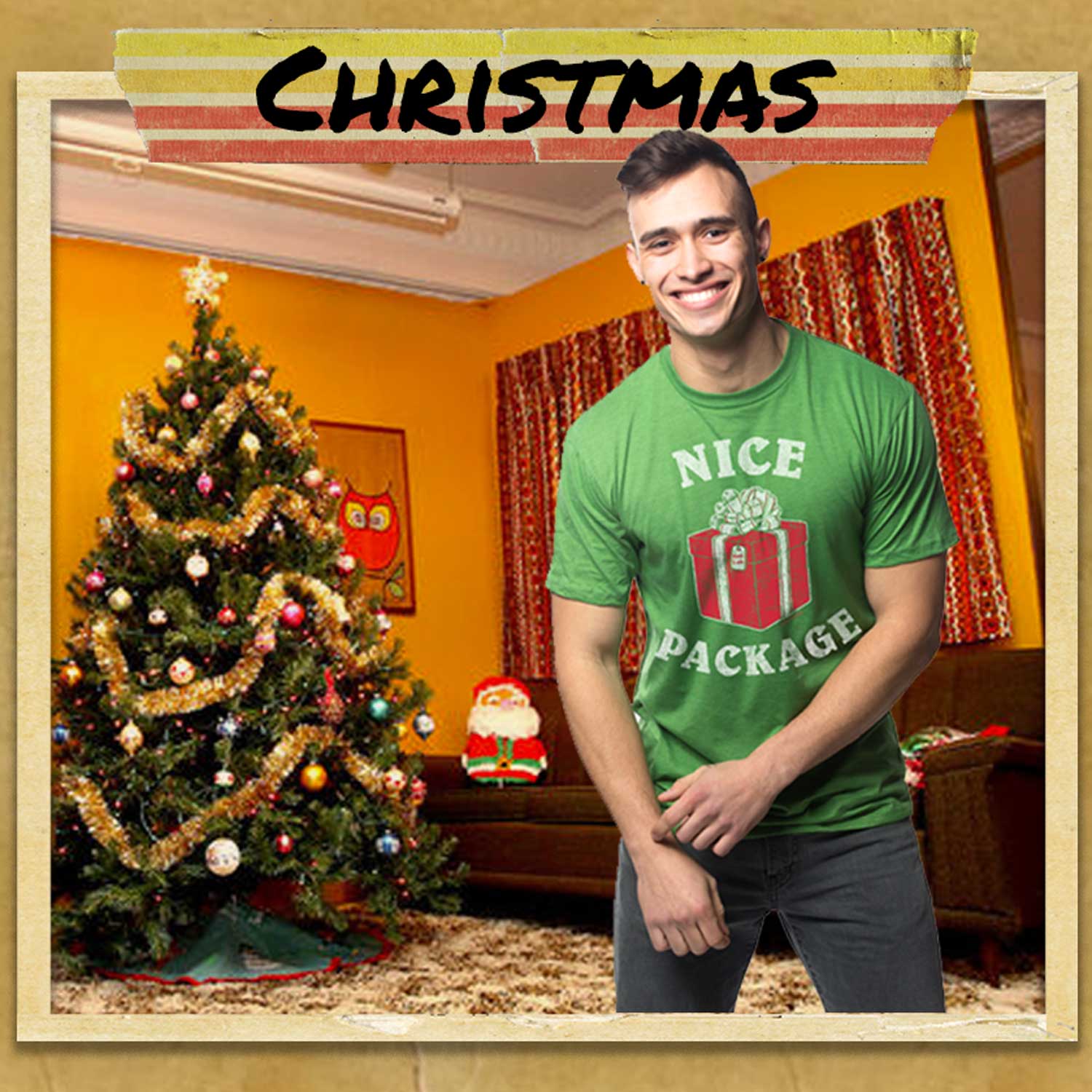 Retro Funny Christmas Graphic Tees |Vintage X-Mas Holiday T-Shirts | Solid Threads