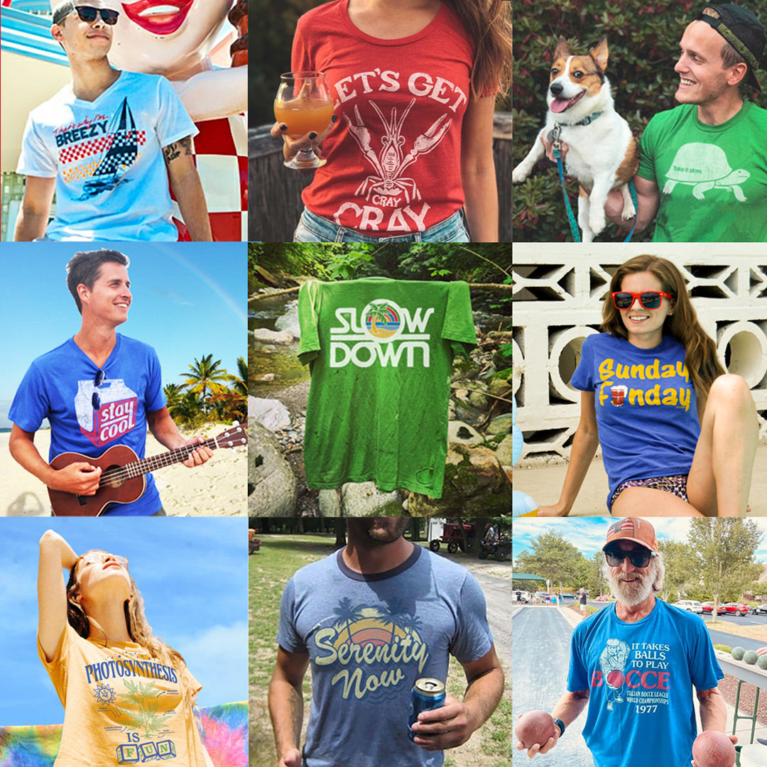 Retro Relaxation T-shirts | Laid Back Graphic Tee Looks to Unwind