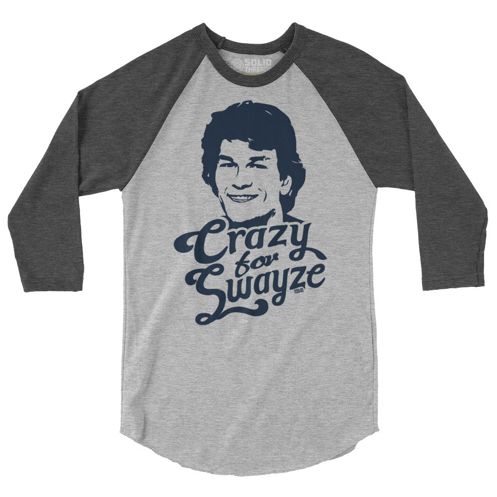 Unisex Crazy for Swayze Vintage Graphic Long Sleeve Tee | Cool 80s Hearthrob T-shirt | Solid Threads