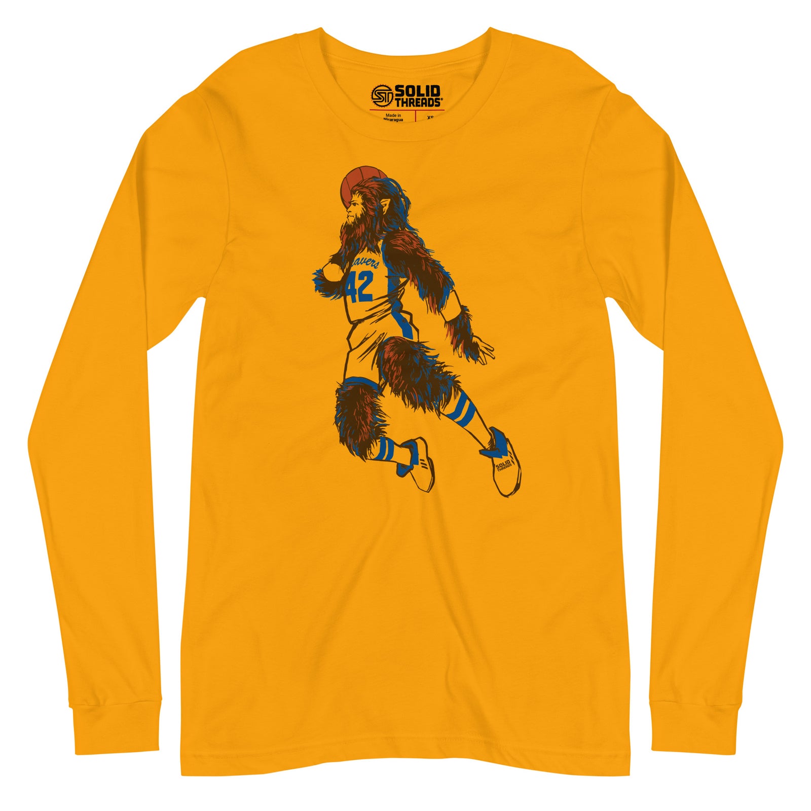 Teen Wolf 80s Movie Long Sleeve Tee | Retro Michael J. Fox Yellow T Shirt | SOLID THREADS