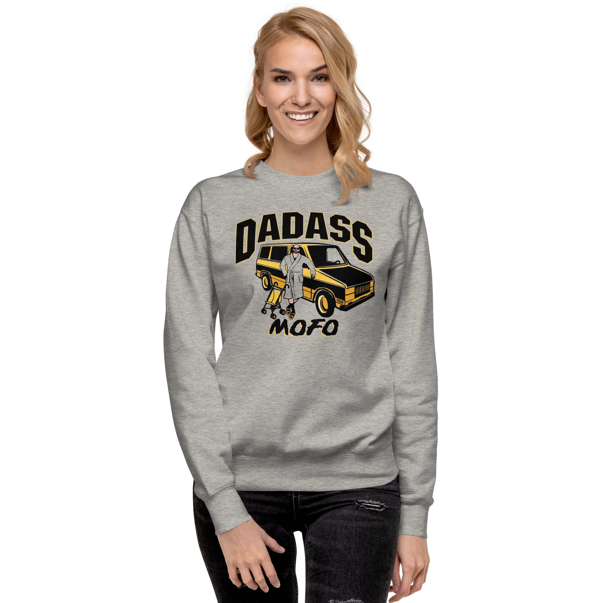 Dadass Vintage Classic Sweatshirt | Funny Parenting Fleece | Solid Threads