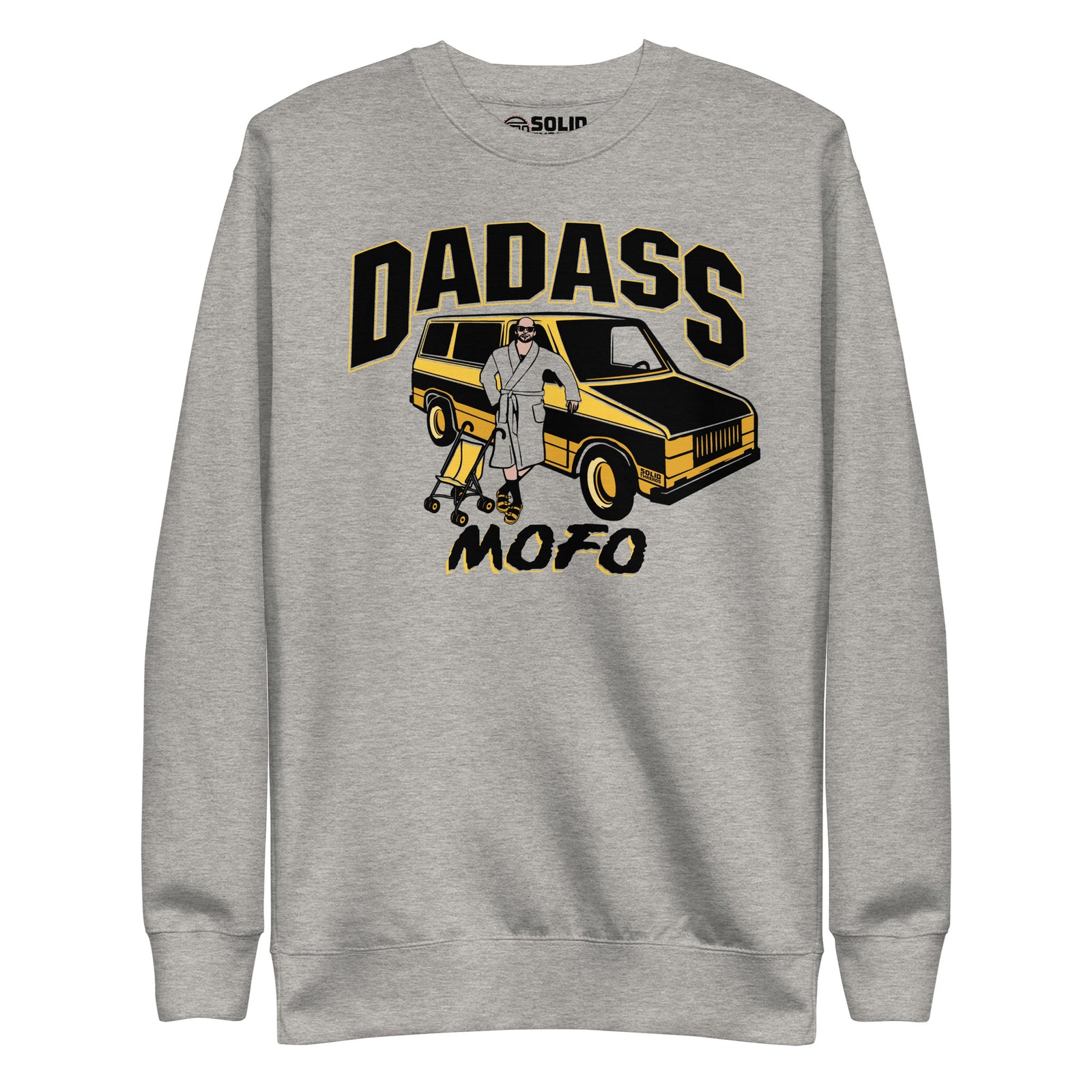Dadass Vintage Classic Sweatshirt | Funny Parenting Fleece | Solid Threads