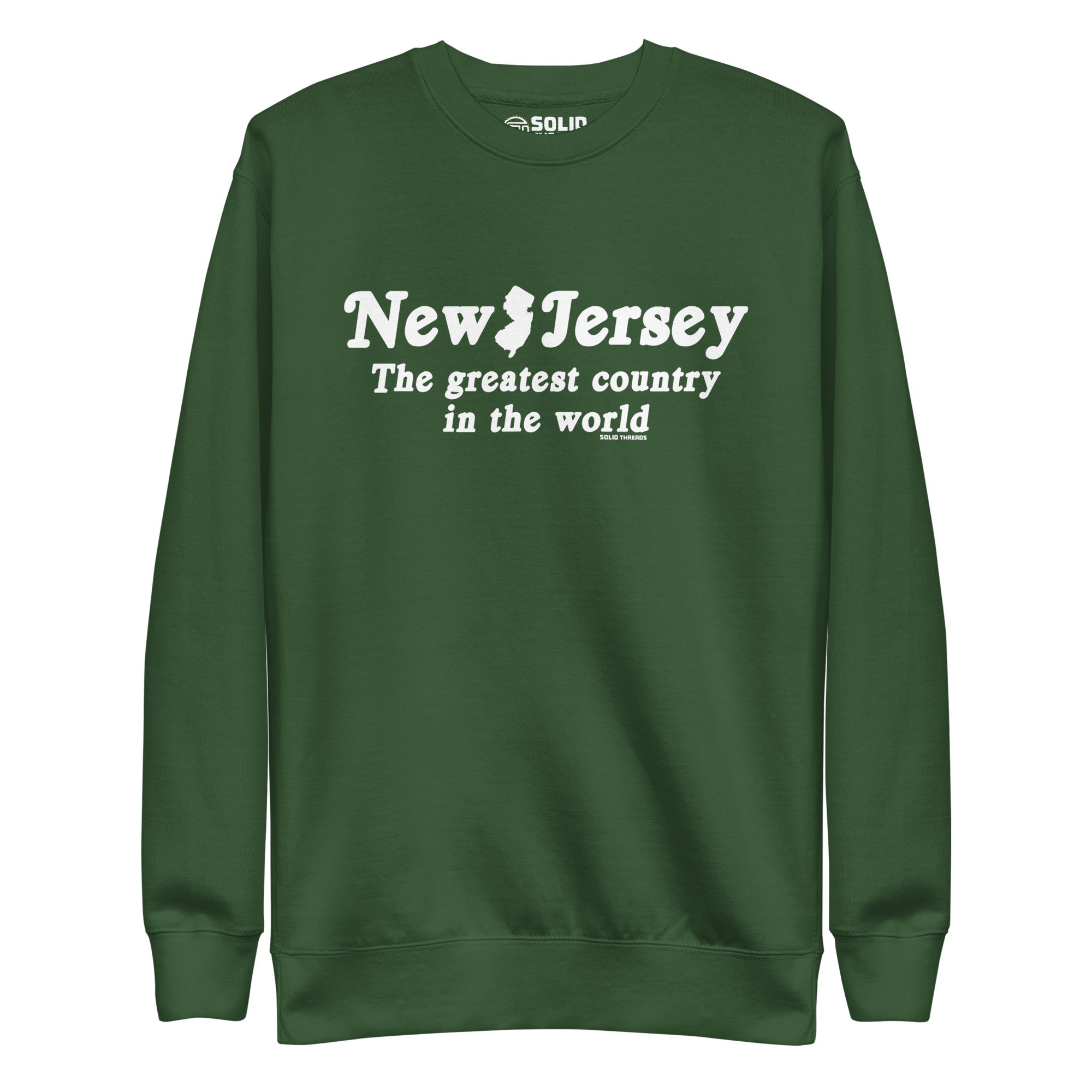 New Jersey The Greatest Country In The World Vintage Classic Sweatshirt | Funny Garden State Fleece | Solid Threads