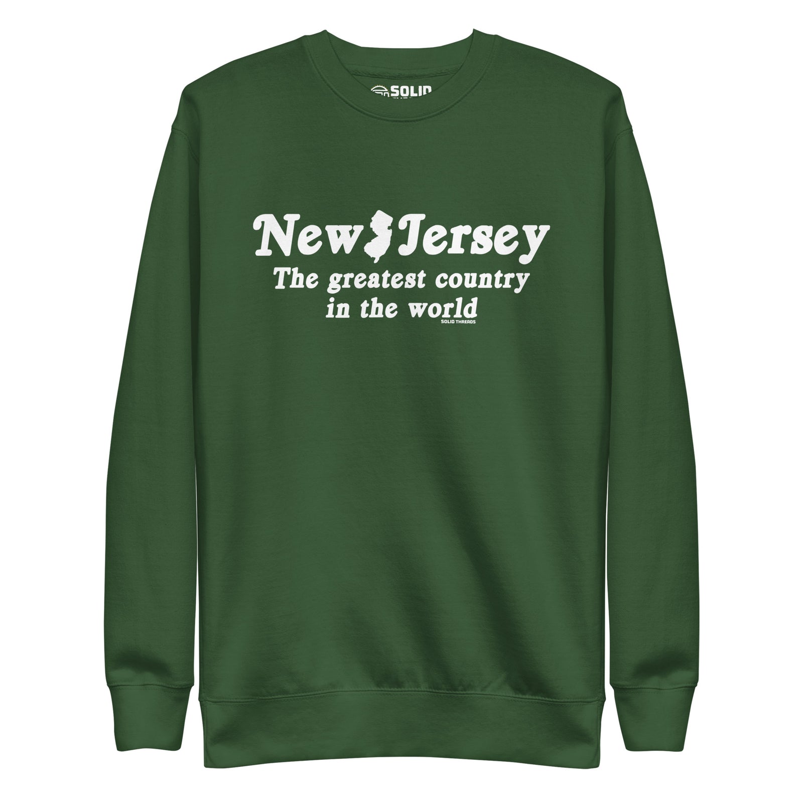 New Jersey The Greatest Country In The World Vintage Classic Sweatshirt | Funny Garden State Fleece | Solid Threads