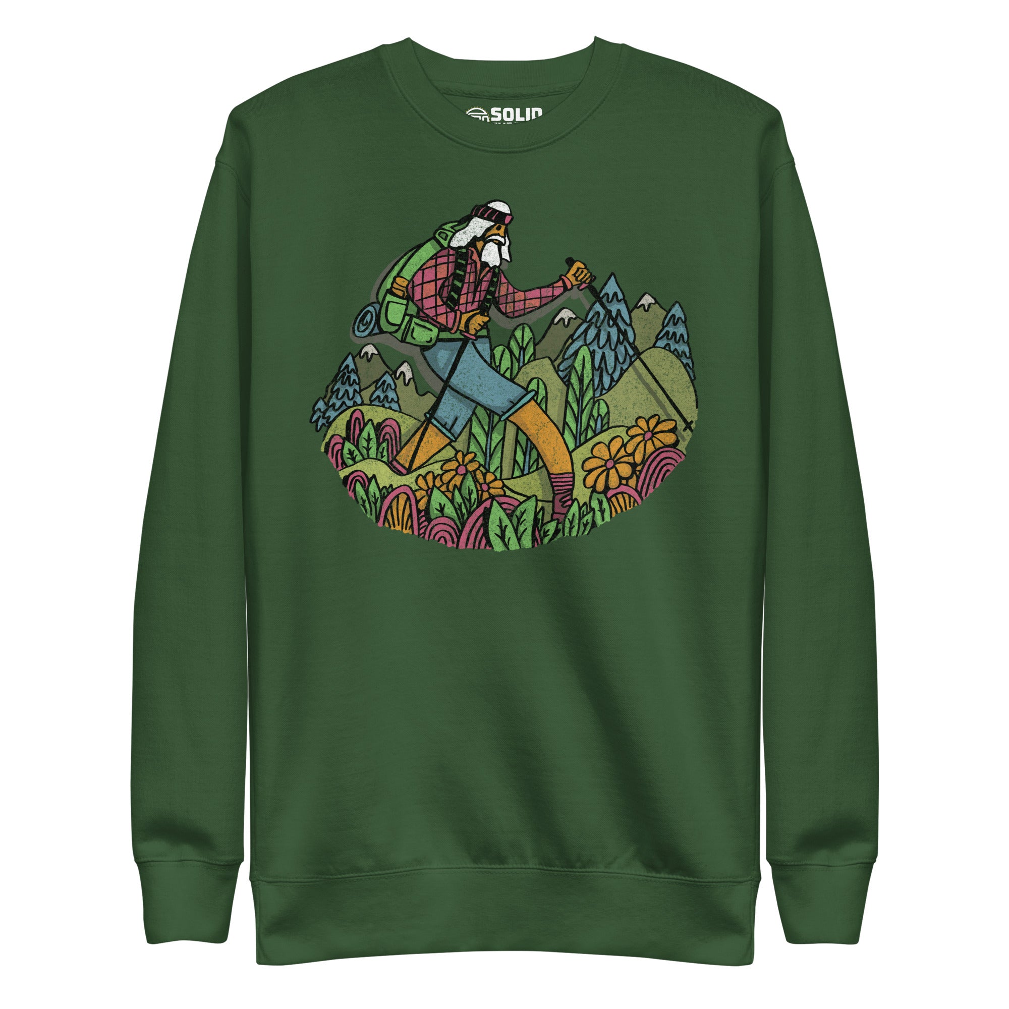Wise Hiker | Design By Dylan Fant Cool Classic Sweatshirt | Vintage Outdoorsy Fleece | Solid Threads
