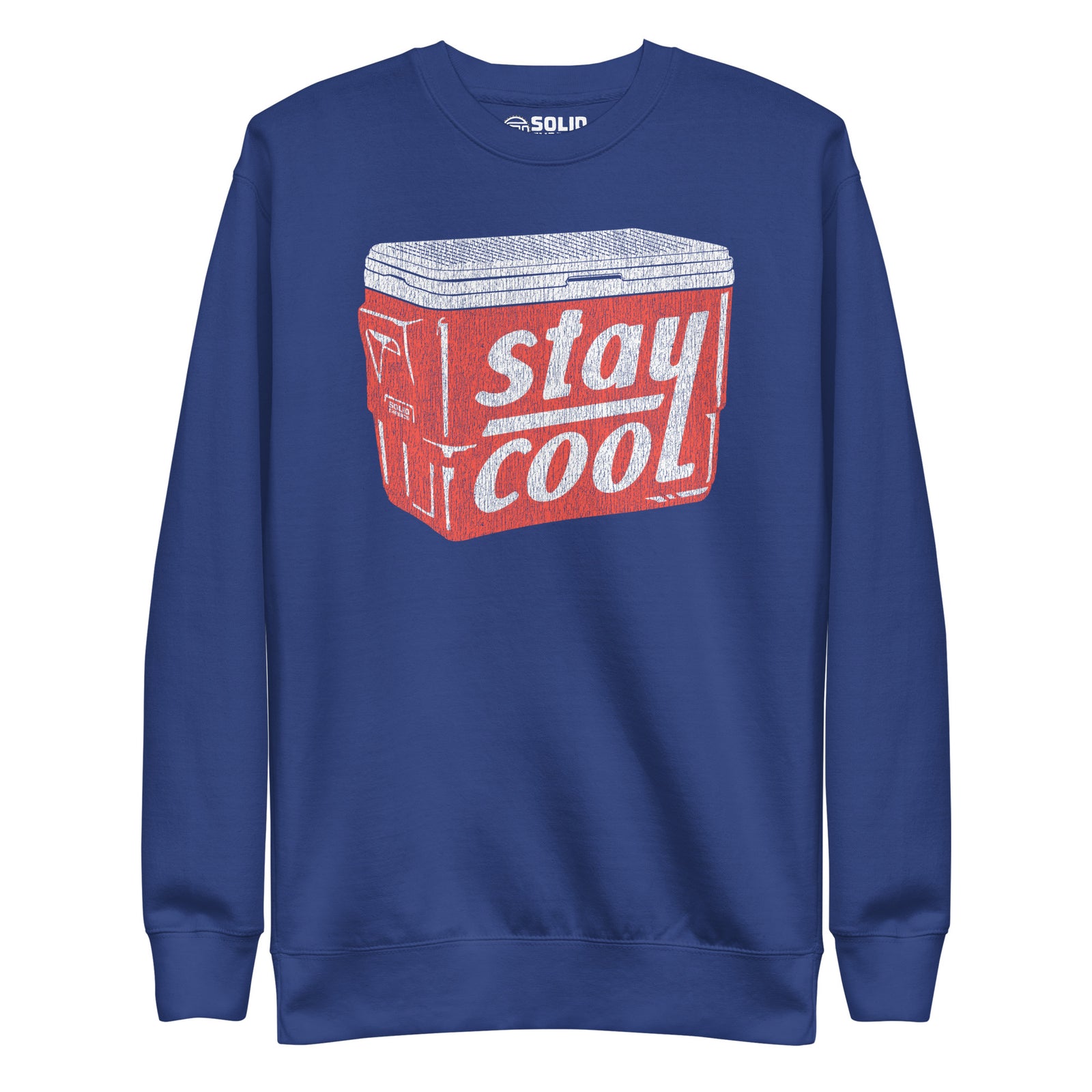 Stay Cool Vintage Classic Sweatshirt | Retro Summer Drinking Fleece | Solid Threads